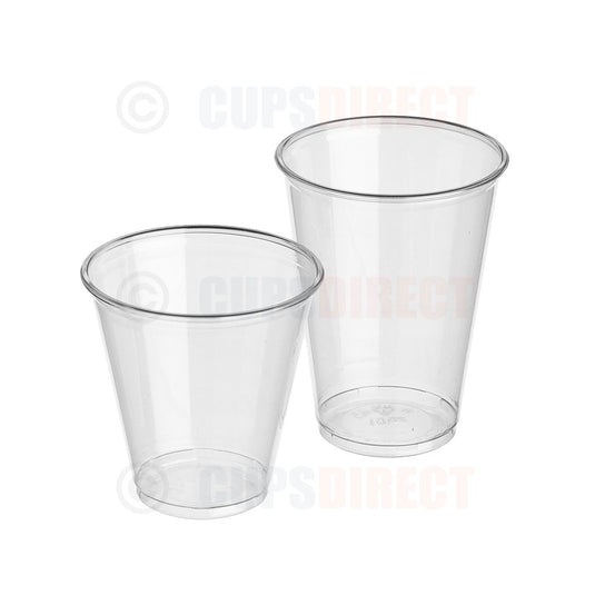 PET juice cup range with Ø78mm rim shown in multiple sizes