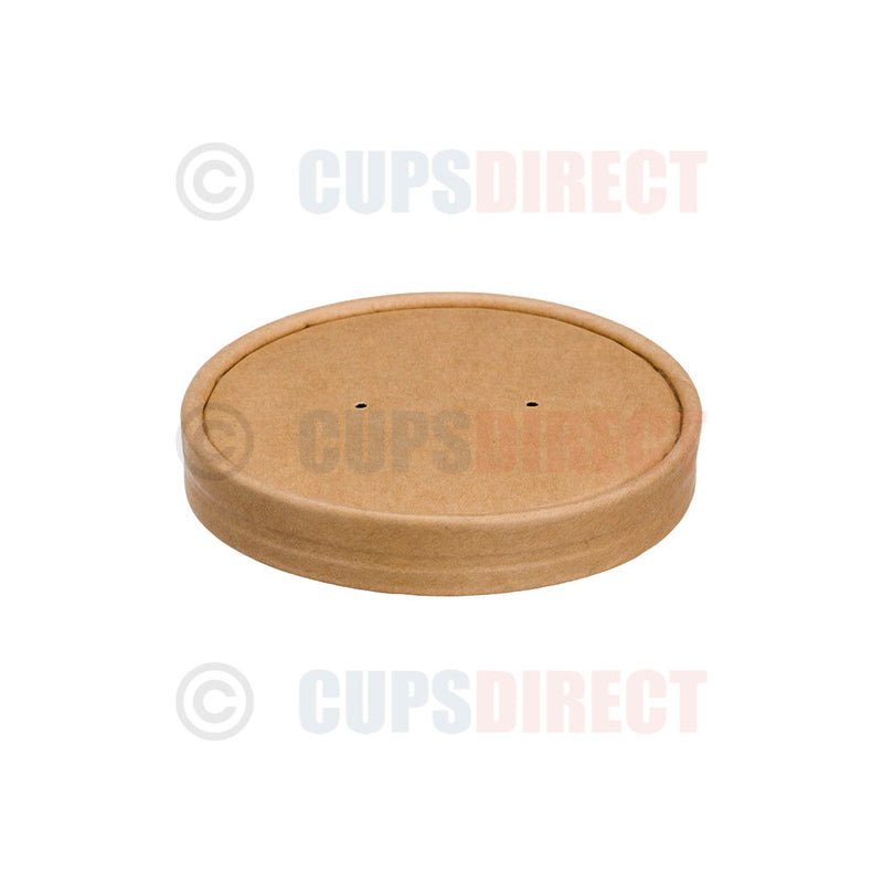 Load image into Gallery viewer, 96mm kraft lid for HD soup container
