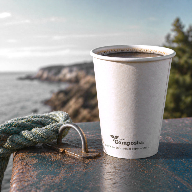 Load image into Gallery viewer, AQ Lined Recyclable – White Single Wall Coffee Cup Range
