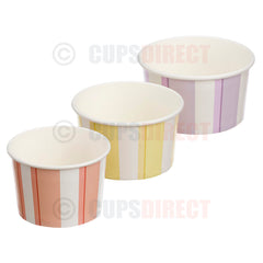 Pastel Stripe Ice Cream Pots