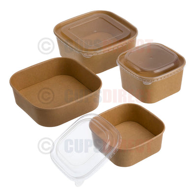 Kraft Square Paper Bowl Range