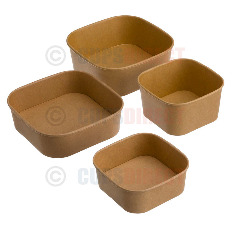 Load image into Gallery viewer, Kraft Square Paper Bowl Range
