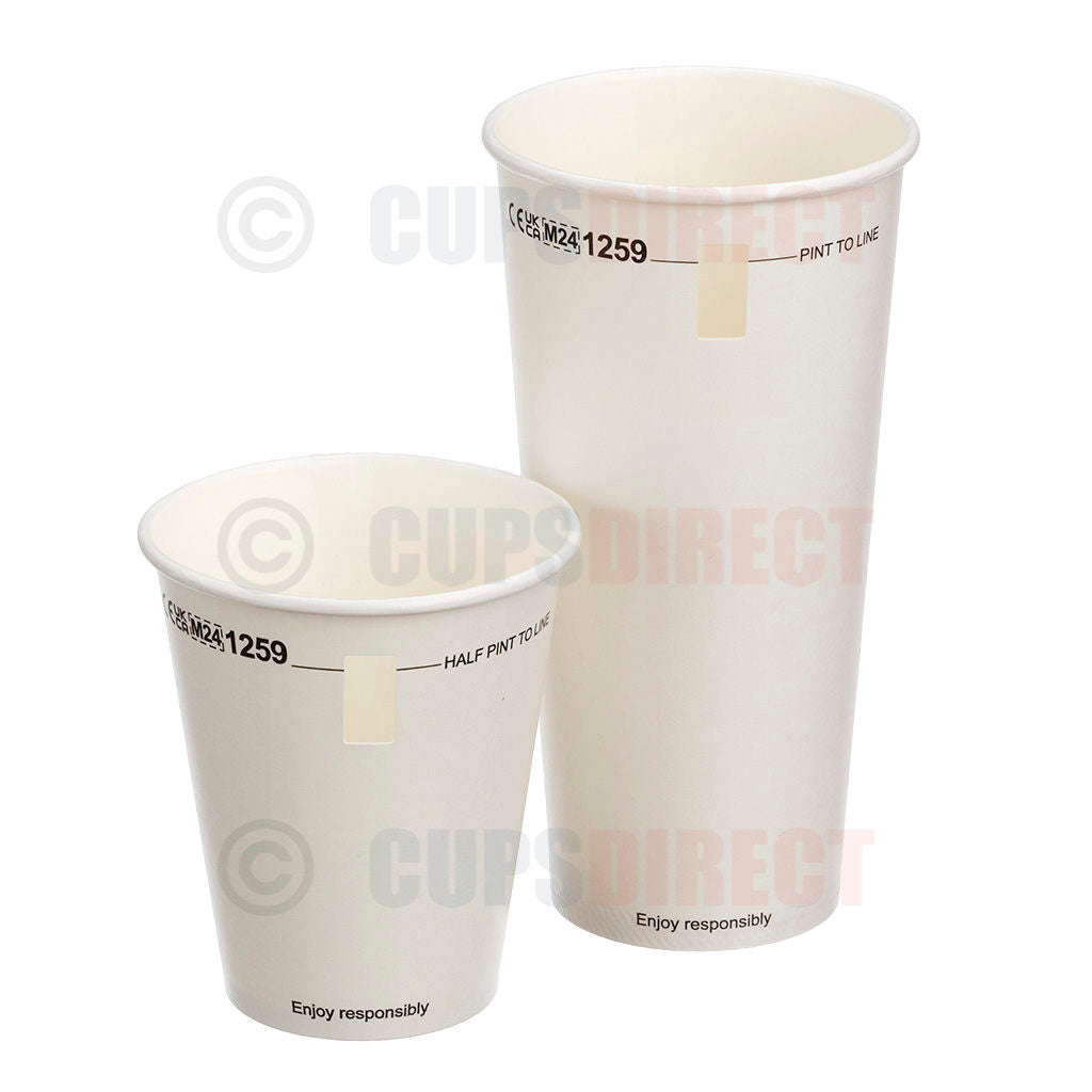 Windowed UKCA CE Paper Beer Cups, Pint + Half Pint Aqueous Lined ...