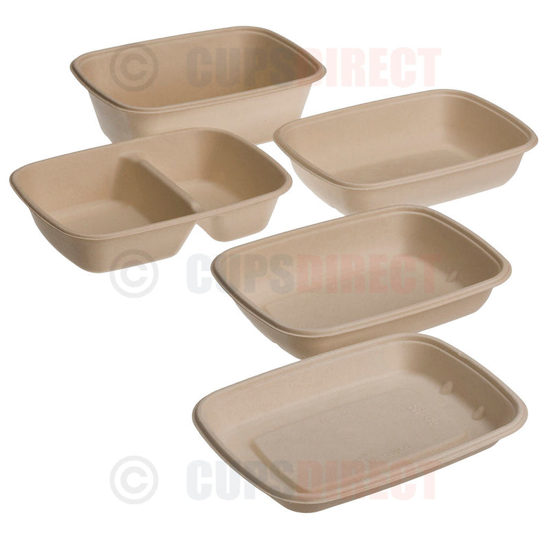 Load image into Gallery viewer, CupsDirect Pulp food containers -rectangular trays
