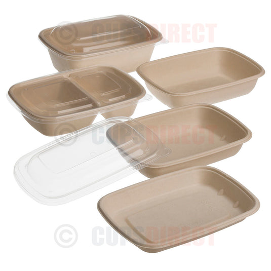CupsDirect Pulp food containers -rectangular trays