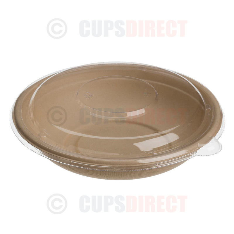 Load image into Gallery viewer, 680ml Round Bowl Pulp Base with rPet lid
