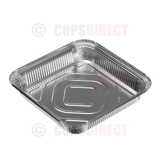 Shallow No.9 aluminium foil tray ideal for noodles or rice dishes