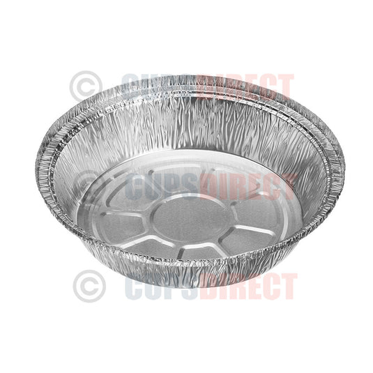 Round aluminium foil tray ideal for pies, desserts or circular dishes