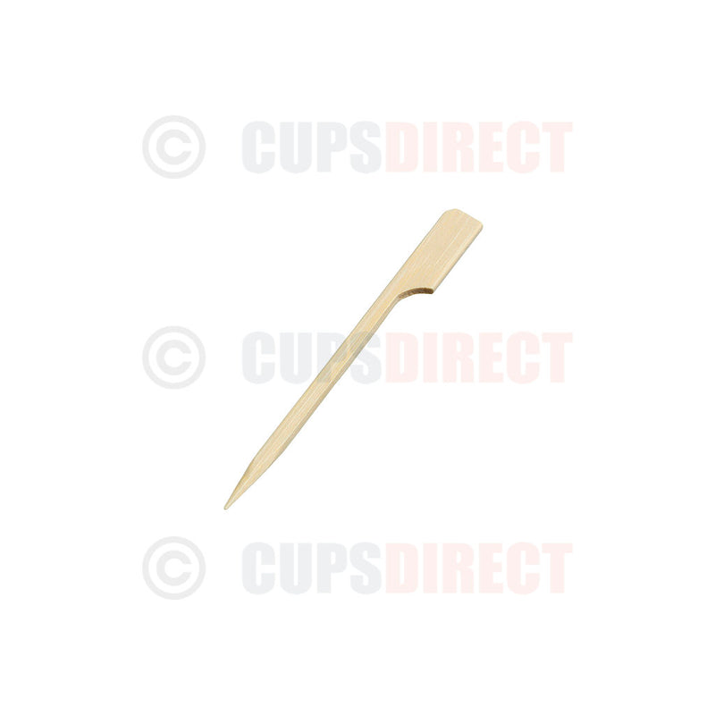 Load image into Gallery viewer, 90mm bamboo paddle skewer suitable for appetisers and small servings
