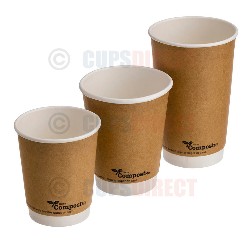 Load image into Gallery viewer, Bio recyclable double wall kraft hot cup range in assorted sizes
