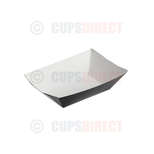 Black compostable paper chip tray