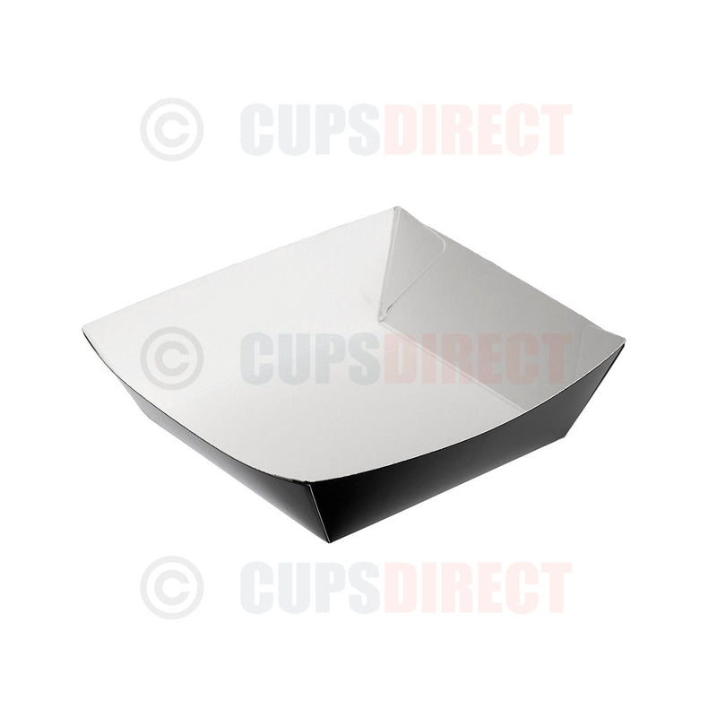 Load image into Gallery viewer, Black compostable large paper burger tray
