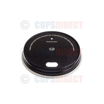 Black Hot paper cup lid 8 oz with aqueous lining 