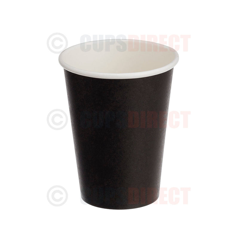 Load image into Gallery viewer, 12oz black single wall hot paper cup ideal for serving hot beverages
