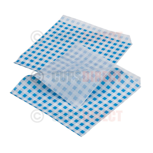 Gingham Greaseproof Paper Bags – Open Sided