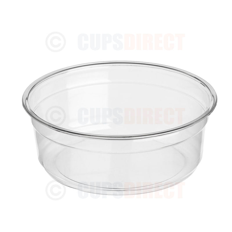 Load image into Gallery viewer, Small 8 oz Diamond PET deli pot as a clear plastic container for dips and small sides
