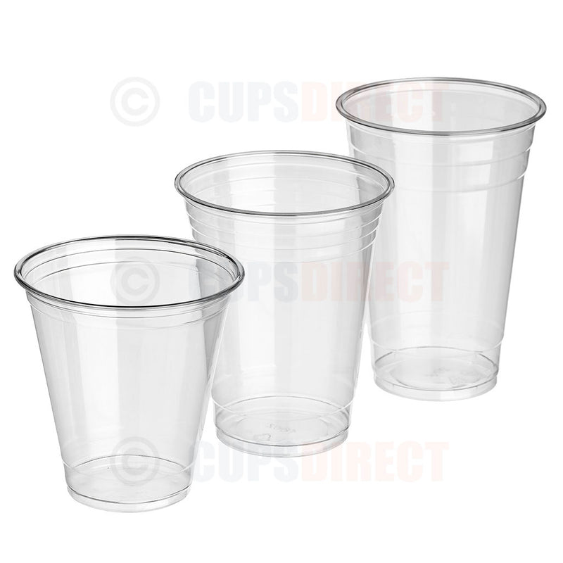 Load image into Gallery viewer, 3 Diamond PET plastic smoothie cups in different sizes
