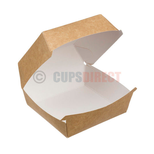 Medium kraft clamshell burger box