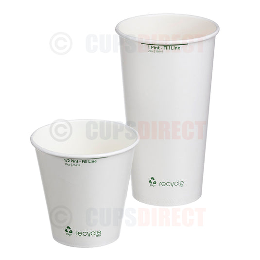 Paper pint and half pint cold beverage and beer cups range for events and takeaway