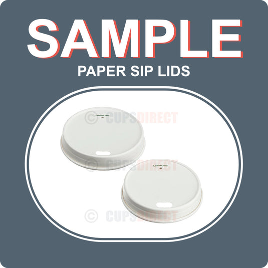 Sample pack of paper sip lids for hot drink cups
