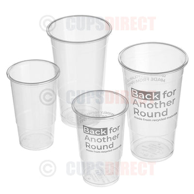 rPET Pint & Half-Pint Beer Cups – 30% Recycled Content