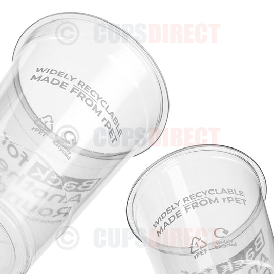 rPET Pint & Half-Pint Beer Cups – 30% Recycled Content