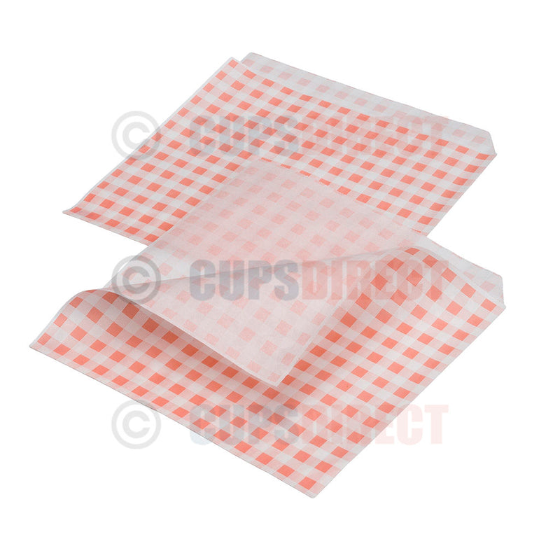Load image into Gallery viewer, Gingham Greaseproof Paper Bags – Open Sided
