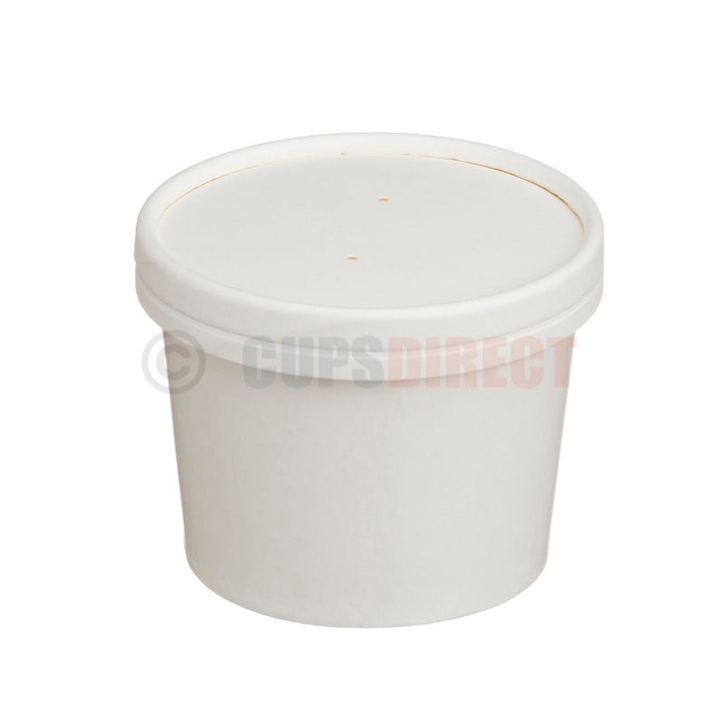 Load image into Gallery viewer, Medium white heavy duty soup and food container with lid
