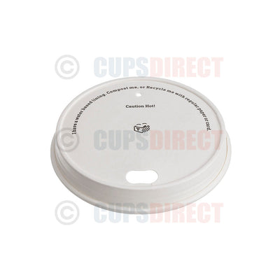 White Hot paper cup lid 12 oz with aqueous lining