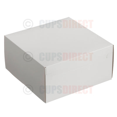 10 inch tall white cake and dessert box designed for celebration cakes