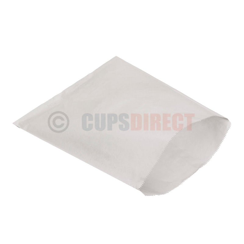 Load image into Gallery viewer, 10 inch white sulphite paper bag designed for larger takeaway items
