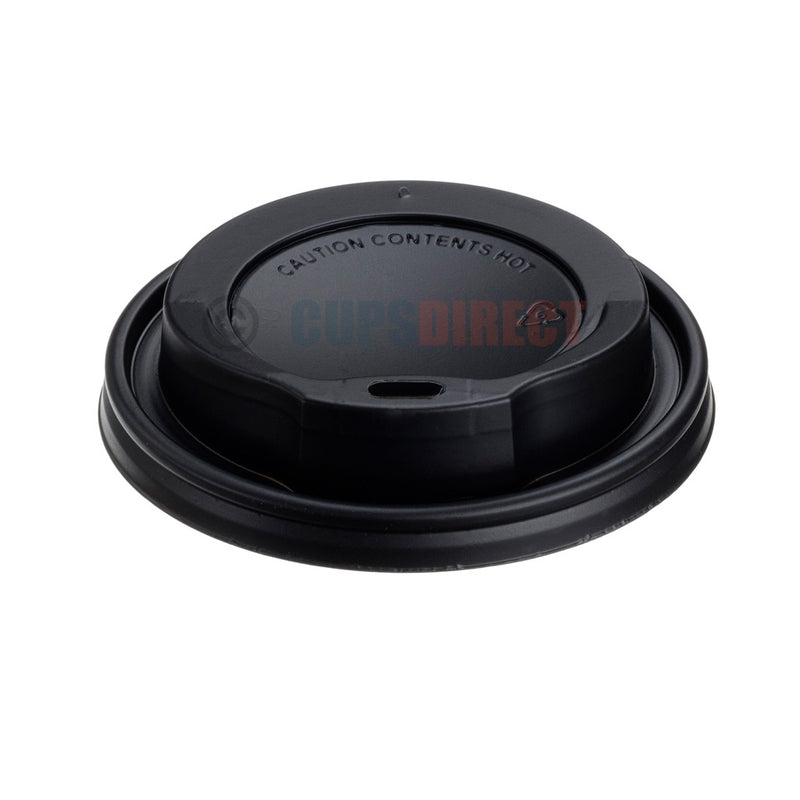 Load image into Gallery viewer, Black universal fit travel lid for large 12oz paper hot cups, UniLid sip lid range, durable plastic
