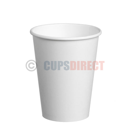 12oz single wall white paper coffee cup ideal for hot drinks