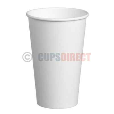 16oz single wall white paper large coffee cup ideal for hot drinks