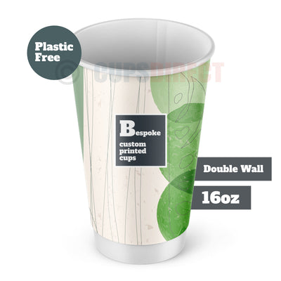 16oz Custom Print Bespoke Paper Cups, Double Wall