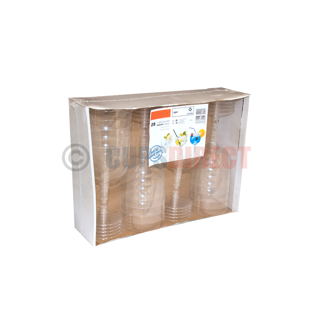Large Plastic Disposable Cocktail Glass Tumbler CupsDirect