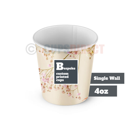 4oz custom print single wall paper cup with PE lining for hot drinks