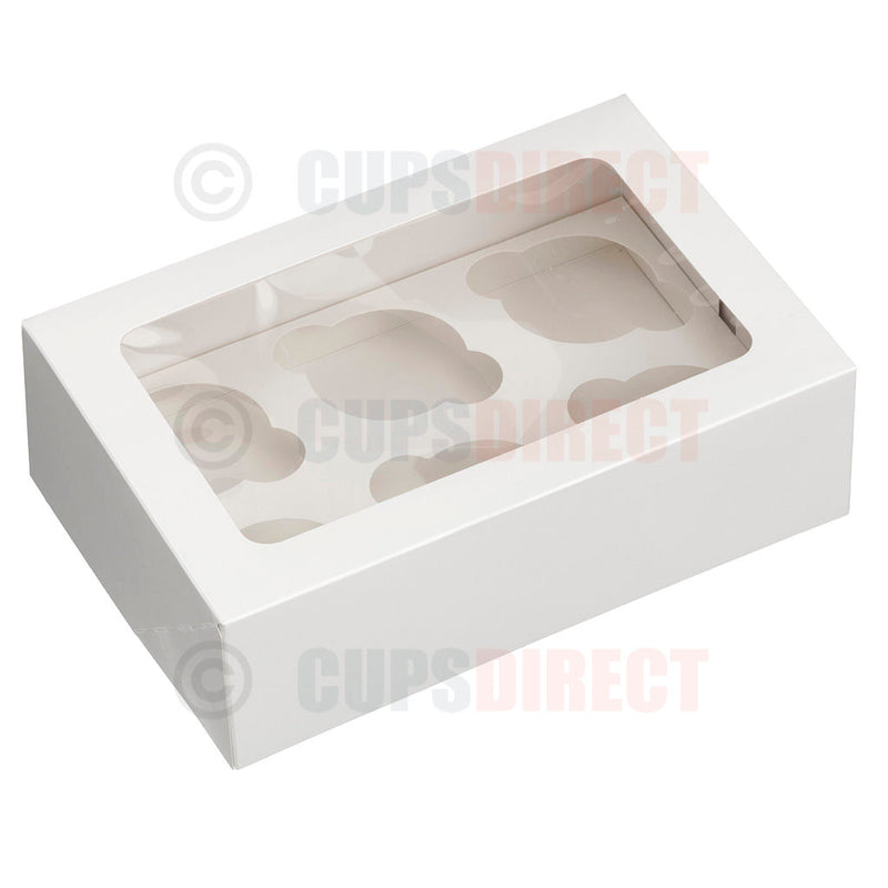 Load image into Gallery viewer, 6 cupcake box with insert designed for larger cupcake orders
