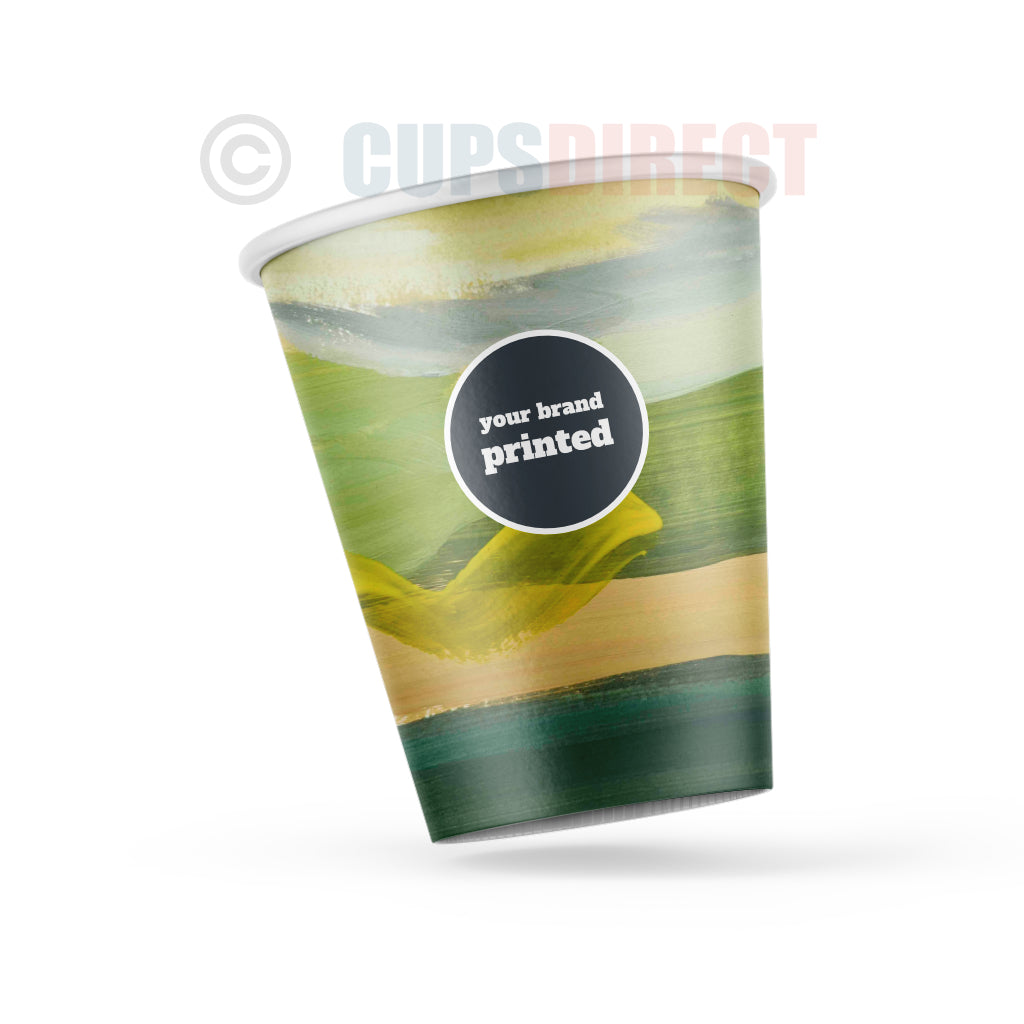 8oz Custom Print 'Bespoke' Paper Coffee Cups, Single Wall - ♻️Aqueous ...