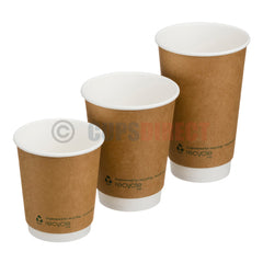 Bio Recyclable - Double Wall Kraft Hot Cup Range