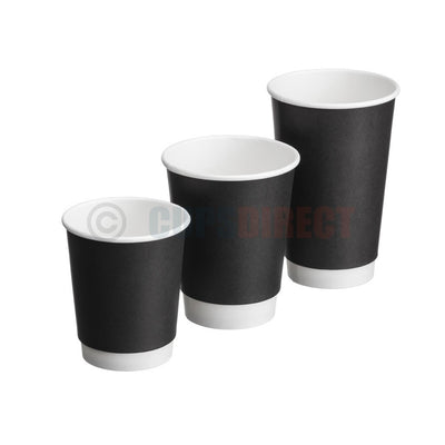 Double Wall Black Paper Hot Cup Range