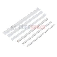 Individually Wrapped White Paper Straw Range