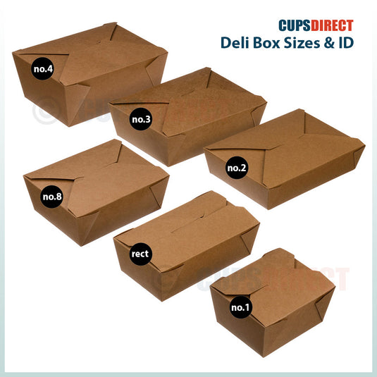 Kraft Brown Deli Food Box Range Size Chart