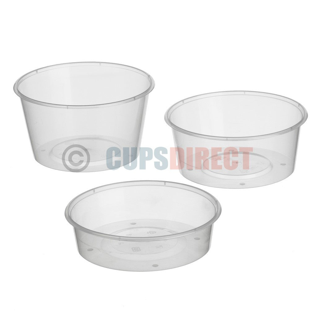 Clear Round Microwavable Plastic Deli and Lid Range Combo Pots