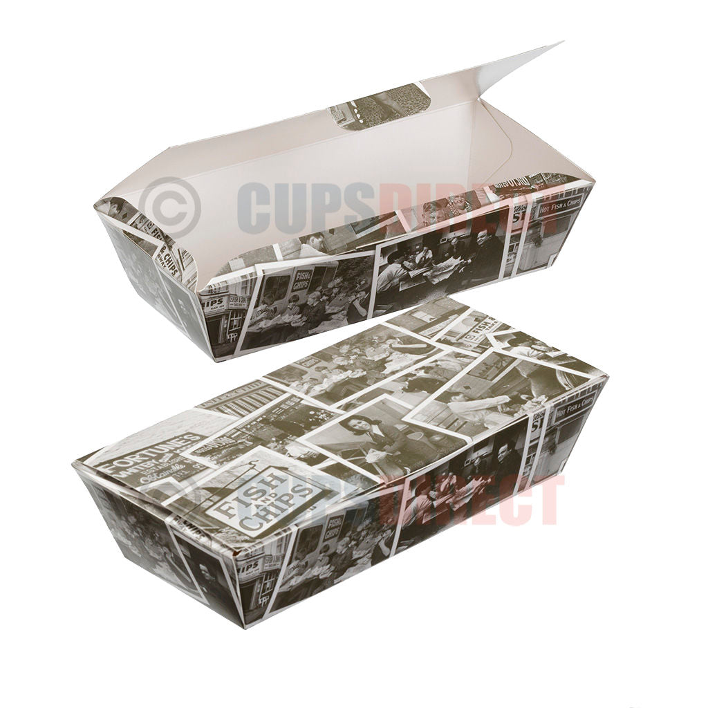 Newsprint Gourmet Meal Boxes, Food and Chippy Trays - Recyclable