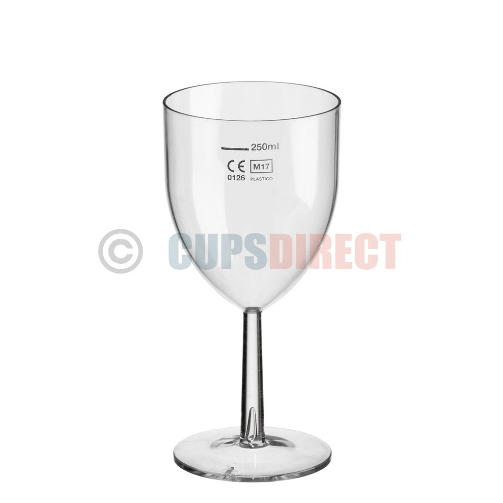 Reusable Plastic Wine Glass Range CE Marked 175ml and 250ml CupsDirect