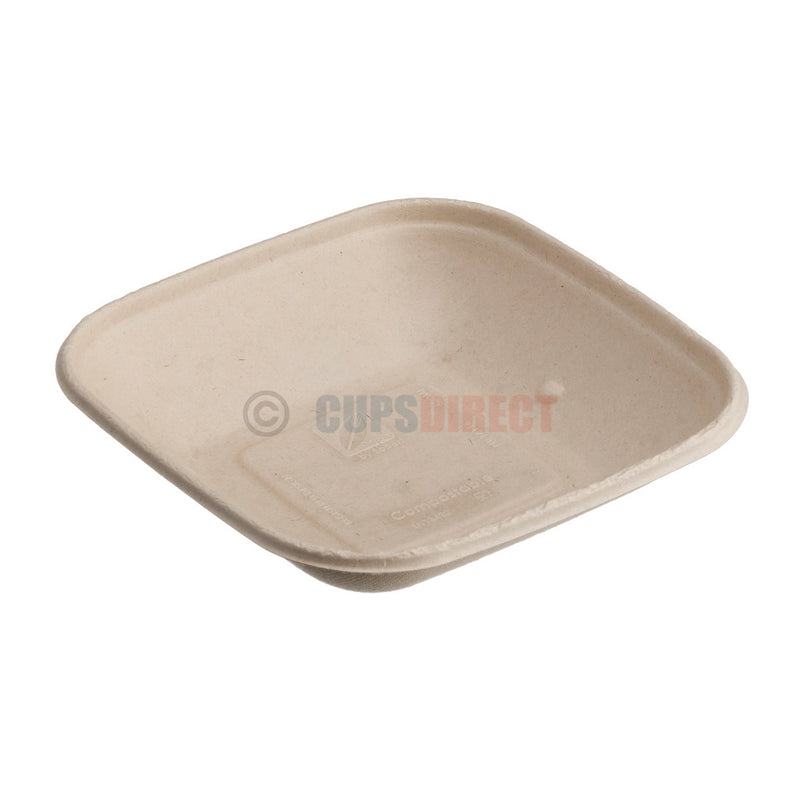 Load image into Gallery viewer, 500ml Sabert BePulp Compostable Square Bowl
