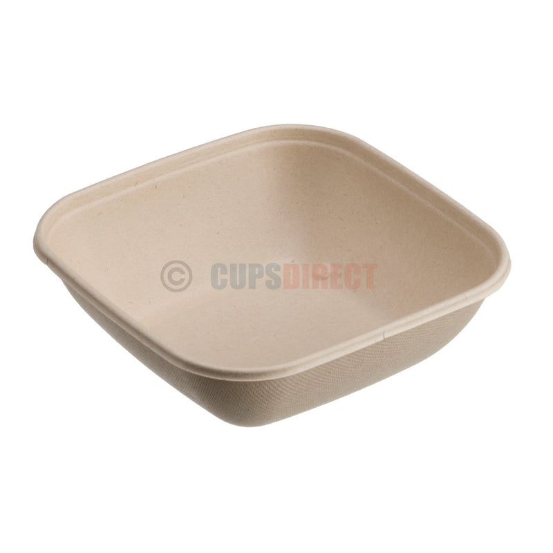 Load image into Gallery viewer, 750ml Sabert BePulp Compostable Square Bowl
