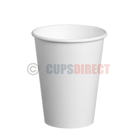 12oz Single Wall, White Paper Cups for Hot Drinks and Coffee