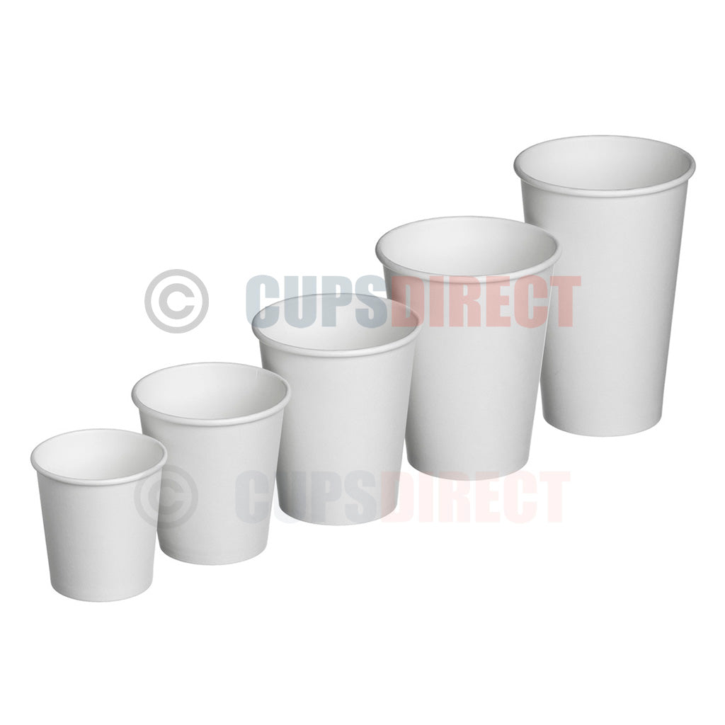 Single Wall - White Paper Coffee Cup Range | CupsDirect